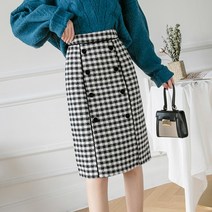 모직 스커트 겹 버튼 보카시 겨울 가을 여성 숏 A라인 하프기장 원스텝 1617083401