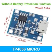 레귤레이터 5 pcs 마이크로 usb 5v 1a 18650 tp4056 리튬 배터리 충전기 모듈 보호 이중 기능 1a 리튬 이온 충전 보드, tp4056 마이크로