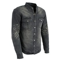 Milwaukee Leather MPM1620 남성용 아머드 데님 바이커 셔츠 듀폰 섬유의 아라미드로 제작 - S. 401666, Small