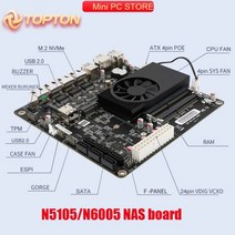 Topton NAS 마더 보드 N6005/N5105 4x 인텔 i226-V 2.5G Nics 듀얼 M.2 NVMe Six SATA3.0 2 * DDR4 HDMI2.0 미니 ITX, 16GB DDR4 256GB NVMe_Intel Pen