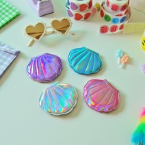 홀로그램 조개 손거울(4컬러), (1)실버