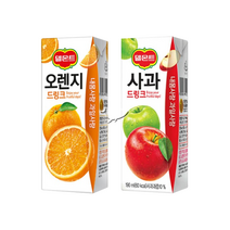 델몬트 드링크팩 2종 190ml 오렌지 5팩+사과 5팩 총10팩