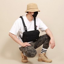 밀덕가방 산행 캠핑 몰리시스템 체스트백 수납이좋은 글램핑룩 트레킹배낭, 블랙