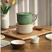 그레타 손잡이 도자기 라면기 전자레인지 양수 편수 간편요리 2color, 그레타 라면기 (양수 올리브)
