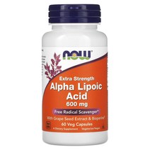 NOW Foods Alpha Lipoic Acid(알파 리포산) 최대 효능 600 mg 60 베지 캡슐, 60 개, 60개