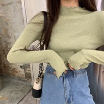 DFMEI 반폴라 나무 귀밑 이너 여 가을 겨울이너 스웨터 니트 상의에 잘 어울린다