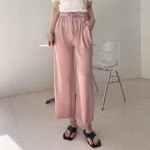 쏘옷 여성용 안나 골지 와이드 밴딩 팬츠