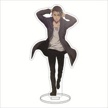 피규어케이스 피규어진열장 아크릴진열장 타이탄 아크릴 스탠드 모델 공격 Levi Mikasa Eren 애니메이션 피규어 Shingeki No Kyojin 데스크 장식 컬렉션 친구, [18] 18