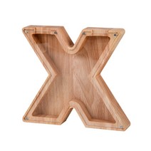 알파벳 동전 수집 저금통 상자 투명 돈통 종이학 전시 나무 우드 장식품 A to Z, X