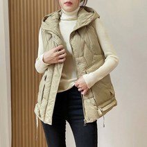 패딩 코튼 베스트 여성 가을 겨울 빅사이즈 유광 어깨 숄 민소매 조끼