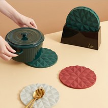3+1 실리콘 냄비 받침대 보관 홀더 증정, 그린