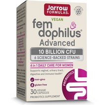 Jarrow Formulas 자로우 펨 도피러스 어드밴스드 유산균 100억 CFU 30캡슐 (상온보관용), 1개, 30정