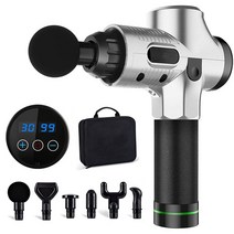 딥티슈 마사지 건 두드리는 페시아 핸드 헬드 바디 목 허리 통증 완화, 03 Silver_01 EU Plug