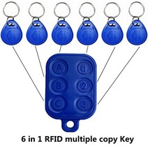 rfid복사기 rfid태그 1pc RFID 다중 Keyfob 6 in 1 125khz T5577 EM ID 쓰기 가능 IC 13.56Mhz 1k S50 UID 변경 카드 키 fob, [05] 3 T5577 3 CUID