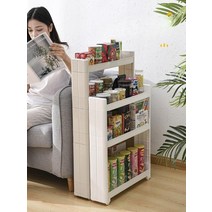 틈새 선반 세탁실 주방 수납장 세제 바퀴달린 화장대 3단 이동식, E