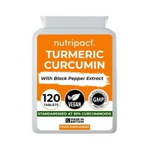 흑후추 포함 강황정 3200mg 95% 커큐미노이드 120 고 커큐민 1인분 당 프리 영국제 GMP