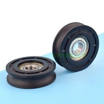 공구부품 엘리베이터 와이어 로프 풀리 1cm 트랙 10mm 두께 가이드 휠 나일론 코팅 플라스틱 베어링 롤링 12x56x16, 한개옵션0