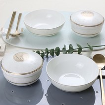 한국도자기본차이나 고은 예단 단반상기세트 6pcs, 예단포장 + 안성 민무늬수저