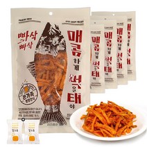 신한성 매콤먹태(80g) x 5봉(+밀크츄 2개포함) 매콤하게 먹을태야, 1세트