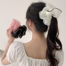 블루씨티 3개 세트 배색 쉬폰 헤어 포니테일 곱창 머리끈