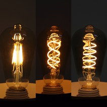 더브라이트 LED 에디슨 ST64/스파이럴 램프, 스모키블랙
