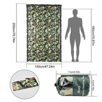위장 방수 긴급 슬리핑 백 120x200cm 휴대용 온기 생존 캠핑 재사용 가능한 원래 저장 가방을 보내, CHINA, 120x200cm D