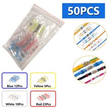 압착기 터미널 300PCS 전기 열 수축 버트 압착 단자 방수 솔더 씰 와이어 케이블 스플 라이스 터미널 키트, 01 50pcs no box