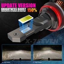 경주 X7SEVEN XKronos LED 헤드라이트 전구 램프 6500K 쿨 조명 H4 9005 HB3 9012 160W, 02 H1