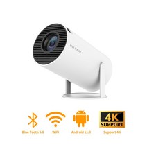 빔프로젝터 스크린 TFlag HY300 프로젝터 4K 스마트 안드로이드 11 와이파이 미니 블루투스 휴대용 200A, 01 Smart Projector_01 EU 플러그