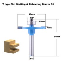 목공 절단 조각 기계 공구 1pc 14quot 생크 t 형 베어링 목재 밀링 커터 산업, 1노
