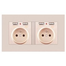 디자인 멀티탭 avoir French wall power electric socket with dual usb 충전기 포트 5v, 골드 2fr2usb