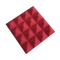 흡음판 스튜디오 방음 폼 피라미드 사운드 흡수 벽 처리 패널 24 팩 25x25x5cm 난연성 보호 스폰지, [04] Rred, [03] 24PCS
