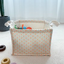 어텀31 누빔 기저귀 바구니, 핑크플라워 사각 28x22cm, 핑크플라워 사각 28x22cm