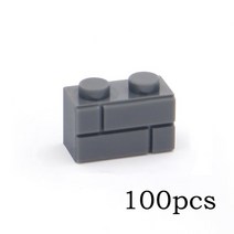 DIY 빌딩 블록 벽 1x2 도트 50/100PCS 교육 크리 이 티브 장난감 크기 호환 98283, 02 Dark Gray 100pcs