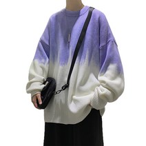 남성용 그라데이션 라운드 칼라 니트 하늘비즈 A31 J242M060