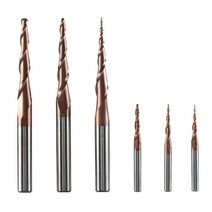 1pc hrc62 텅스텐 카바이드 테이퍼 볼 노즈 엔드 밀 cnc 조각 조각 라우터 비트 나무 및 금속 용 밀링 커터, R0.5-20.5-50-D4
