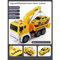 모형트레일러 다이캐스트 어린이 트레일러 장난감 전송 플랫 베드 트럭 대형 크레인 도로 구조 자동차 소년, 07 7