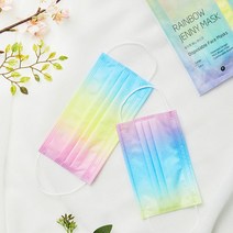무지개 제니 마스크 파스텔톤 레인보우 그라데이션 컬러, 대형 (L) / 4파우치 20매입
