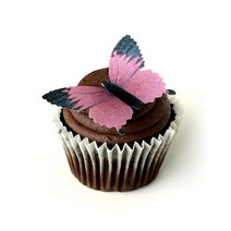 Black Pink Magenta Wafer Paper Butterflies 2 Inch for Decorating Desserts Wedding Cakes Cupcakes Pac, 1
