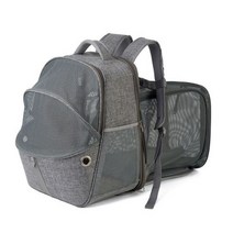 애완 동물 캐리어 가방 야외 휴대용 Foldable 고양이 개 통기성 여행 배낭 옥스포드 FabricMesh Collapsible, Grey, 32X22X43cm, Grey