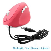 왼손 무선 마우스 무소음 버티컬 인체공학 수직 usb 미니 작은 손 유선 253, 핑크 유선