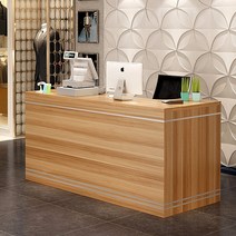 계산대 카운터 포스기 매장 인포 데스크 식당 서랍형 1200 프런트 사무용책상 맞춤형 슈퍼마켓 계산대 테이블 편의점 코너 상업용 밀크티 과일 뷰티 작고 단순하고 현대적인 바, 300x80x80cm, C.가벼운 호두