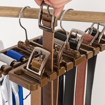 10칸 벨트걸이 넥타이 스카프 정리 홀더 - 밸트 소품 행거 걸이, 블랙