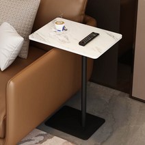 대리석소파테이블 인조대리석테이블 대리석 커피 침대 사이드 테이블 슬레이트 작은 미니 이동식 거실 소파 측면 조명 고급 작은 광장 코너 캐비닛, 설산 백암판 65cm 고만주