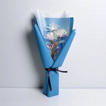 홀로그램 꽃다발 LED 작은꽃다발 시들지않는꽃 임신축하꽃 미니꽃다발 졸업 졸업식 발렌타인데이, 아쿠아마린