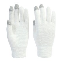 DANMY 여성용 겨울 따뜻한 터치스크린 장갑 성인용 터치 스크린 플리스 안감 니트 스키 울 장갑, 1pair - White