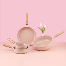 IH 눌어붙지 않는 건강한 세라믹팬 캔디핑크 후라이팬 세트 웍팬 궁중팬 딥팬 볶음팬 후라이팬 쿡웨어, 3종세트(20cm딥팬+28cm프라이팬+28cm궁중팬)