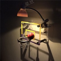 농구골대 조명 선물 미니 농구 후프, 옐로