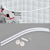 곡선 샤워 커튼봉 코너 욕실봉 레일 욕실 화장실 샤워커튼 봉 샤워실 커텐 물막이 가림막 커브형, 기본