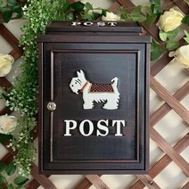 우편물수취함 인테리어 우체통 다세대 우편함 수납장, 붉은 청동 강아지